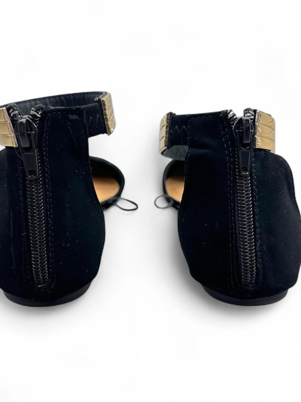 ✨ Chic Black Ankle Strap Flats with Gold Cuff – Size 9 ✨ - Picture 7 of 7